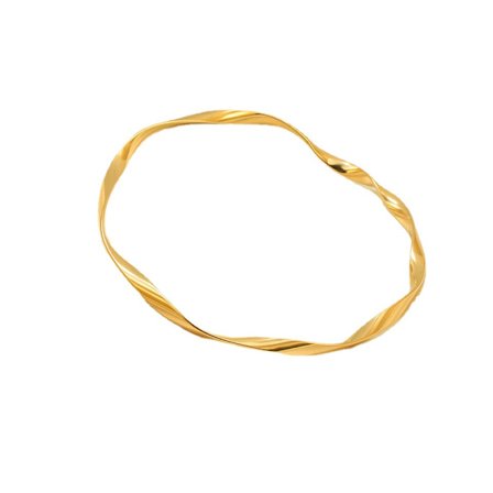 Ny Trendy Twist Rustfrit Stål Armring Armbånd til Kvinder Guld C