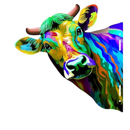 Uusi rautataide värillinen lehmä puutarhakoriste puutarha puutarha puutarha metallinen ripustin FLYE243784 (One Size, vihreä)