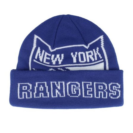 Mitchell & Ness - NHL Blå cuff Beanie - New York Rangers K.o. Knit Vintage Blue Cuff @ Hatstore