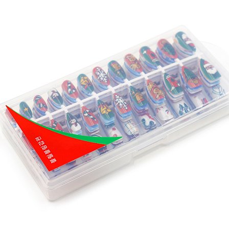 Tekokynnet Lyhyet 288 kpl Jouluteemaiset Tekokynnet Painettavat Keinotekoiset Kynnet Täyspeittävät