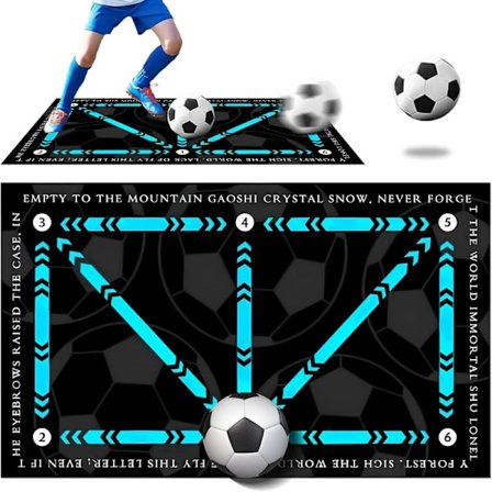Fodboldtræningsmåtte, fodboldtræningsmåtte til alle niveauer, skridsikker lydløs gymnastikmåtte, fodtræningsudstyr