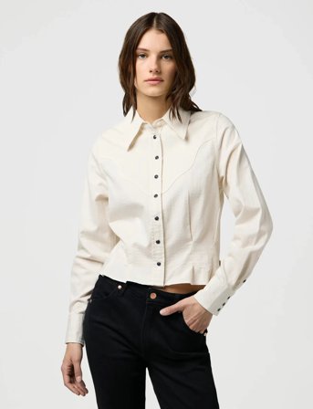 Wrangler Femme Peplum Shirt - Cream - L