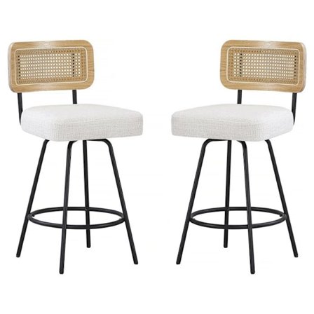 Sæt med 2 høje stole i stof "Wilfried" - 51 x 44 x 95 cm - Beige