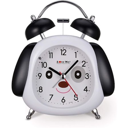 Analog Vekkerklokke, 3 Tommer Hundebarn Vekkerklokke Med Høy Alarm, Dobbel Klokke Vekkerklokke