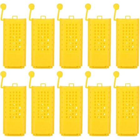 Dronningebicelle Bikube Avlskop Sæt Dronningebiceller kompatible Effektiv avl Dronning Gul (10 stk)