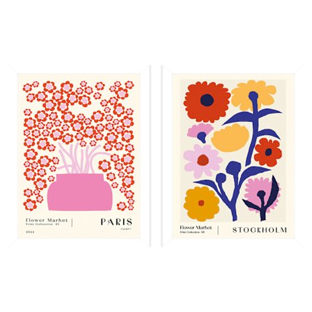 NKTN Blomstermarknad Paris Blomstermarkör Stockholm Inramat Tryck S