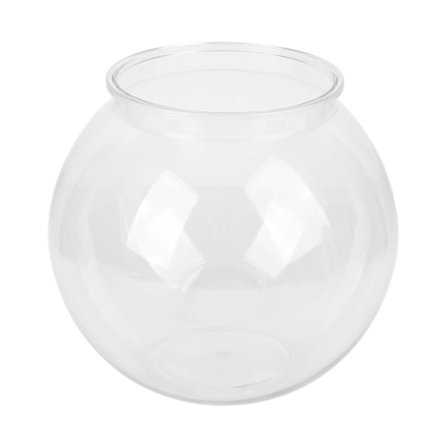 Kraftig, rund fiskskål i plast, Bredsäker, mångsidig liten, rund akvarium för skrivbord Bokhylla dekorationer L