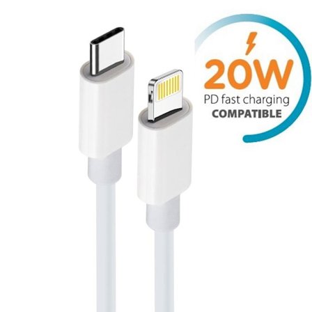 20W Snabbladdning 2M iPhone kabel för iPhone 11/12/13/ 14 USB-C till Lightning