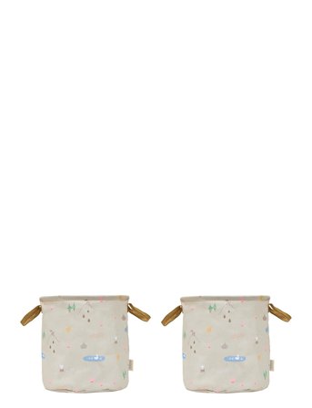 Deer & Duck Storage Basket Medium - Set Of 2 Beige OYOY MINI