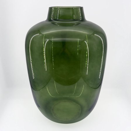 Grøn glasvase, 34x34x48 cm – Stor dekorativ genstand