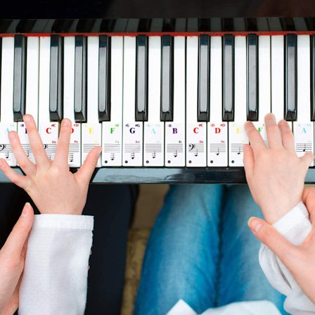 3 st färgade pianoklistermärken Elektroniskt piano handrulle