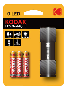 KODAK 9LED Flashlight black incl. 3xAAA