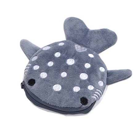 (Grå) Shark Coin Purse Mini Cute Change Purses Small Cartoon Coin Pouch Funny Zipper Cosmetic Bag Earphone Wa