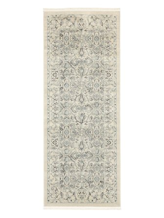 Vintage Kwiatowy Mały Ziegler Greenville Dywan - Kremowy Beż/Jasnoniebieski 80X200 W Stylu Klasycznym