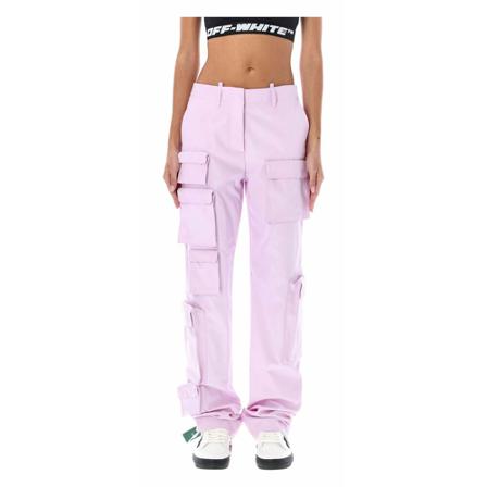 Off White Straight Bukser Lilla, Dame Bukser