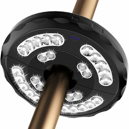 Parasollampe, 28 LED Parasol Lys 3 Tilstande Genopladelig Belysning Parasol Lamper, Nødlys, til Strømsvigt til Camping, Terrasse, Strand, Have
