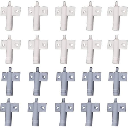 20 stk. køkkenlågedæmpere, skabsdæmpere, skuffedæmpere, bløde og lydløse dæmpere, til skabe, døre (hvid + grå)