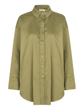 Davina Loose Shirt Langermet Skjorte Khaki Green Notes Du Nord