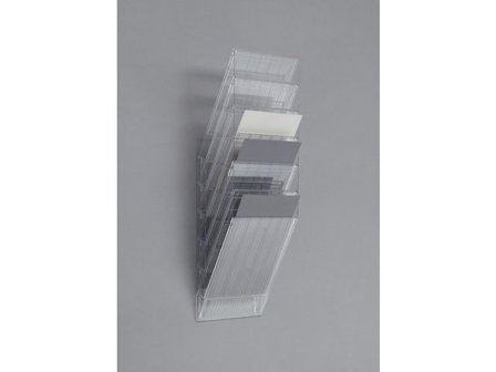 DURABLE Tidningsställ, FLEXIBOXX, monteras på vägg, 6 fack, A4, transparent - Lyreco - Kontorsmaterial - Till skrivbordet - Blankettfack och Boxar