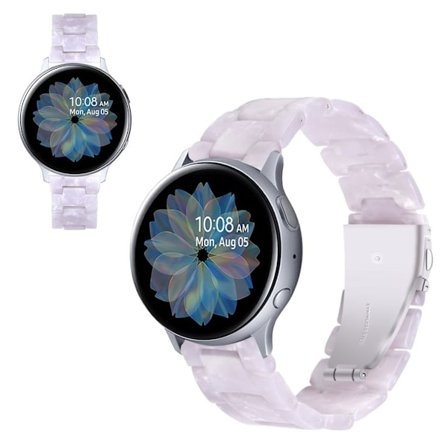 Samsung Galaxy Watch (42mm) / Aktivt marmorliknande klockarmband - Vit