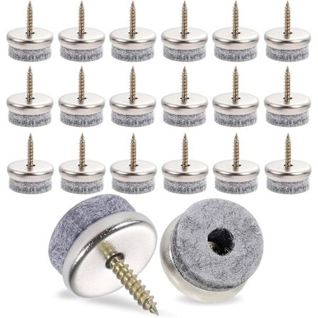 32 stk. Filt Møbelpuder, 28 mm Skrue-i Møbelpuder Filtpuder med Skruer til Møbler Keramiske Fliser (Grå)