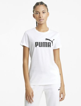 PUMA Ess Logo Tee - White - XS