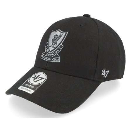 47 Brand - Football Zwart adjustable Cap - Liverpool Black Adjustable @ Hatstore