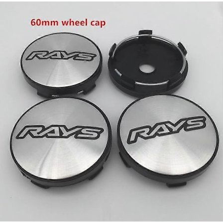 4 st Kompatibla med RAYS logo 56mm 60mm bil Hjulcentrumkåpa Navkapsel Harts Badge Emblem Klistermärke Styling Tillbehör|Bildekaler|