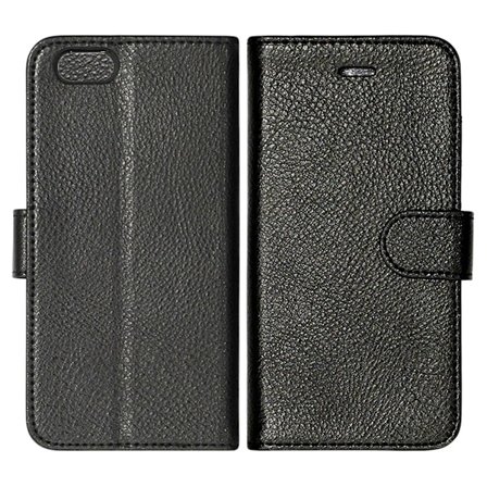 iPhone 6/6S Plånboksfodral Läder med Stativ - Svart