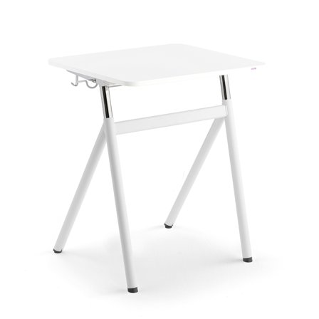 Sitz-Steh-Schultisch ASCEND, Laminat weiß, weiß