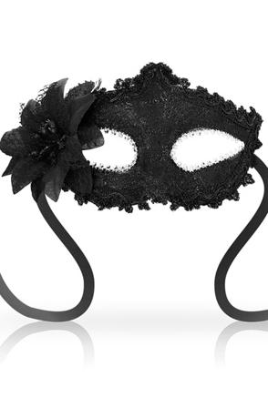 Masks Venetian Eyemask Side Flower Black Mask