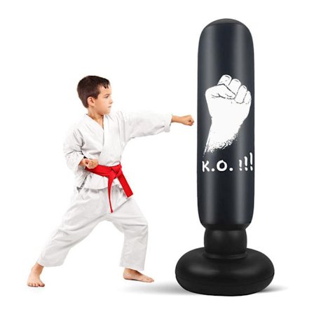 Puhallettava lasten nyrkkeilysäkki, vapaasti seisova nyrkkeilysäkki, palautuva säkki karaten ja taekwondon harjoitteluun