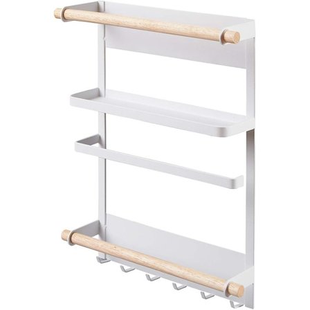 Hængende hylde hylde køleskab opbevaring med sugekopper krydderihylde vægmonteret hylde køkkenopbevaring urt fritstående krydderihylde (hvid)