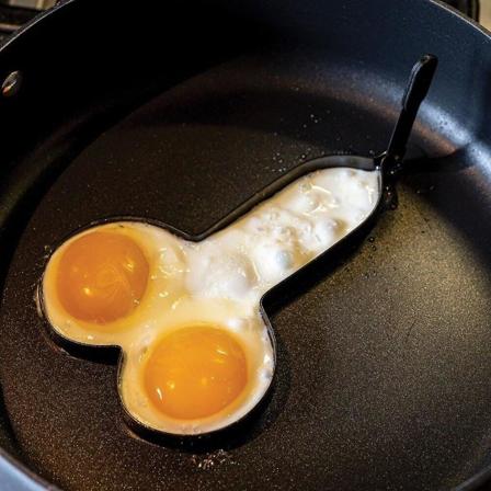 Rolig äggform, stekt äggform, äggring, professionell pannkaksform med handtag för stekt ägg(A)
