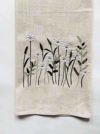 Trend Design Kjøkkenhåndkle Margeritter Natur 50x70