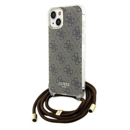 Guess iPhone 15/14/13 Mobilskal Crossbody Cord Print - Brun
