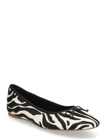 Mango Animal-Print Ballet Flats - Black - 39