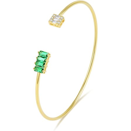 Guld Armbånd til Kvinder Guldbelagt Armbånd Kvadratisk Smaragd Guld Armringe Smykker Damearmbånd Guld Manchet Armbånd