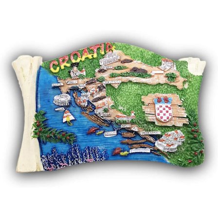 Magnet Souvenir 3D Kort Kroatien Køleskabsmagnet Turistsouvenirs Håndlavet Resin Håndværk Magneter Hjem Køkken Dekoration Samling Gave