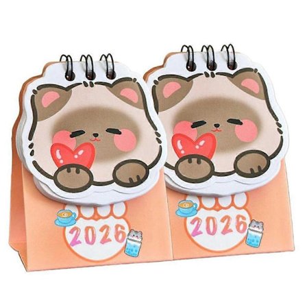 Skrivebord 2026 Tegneserie Kat Kalender Skrivebordskalender