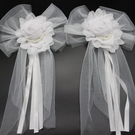 Perle Bud Silkebånd Blomst til Bryllupsfest Dekoration, Brud