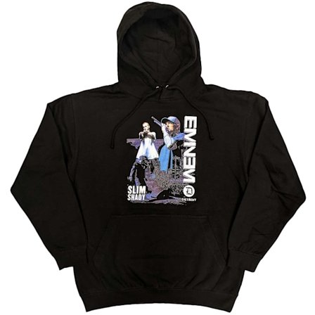 Eminem Unisex Adult Detroit Pullover Hoodie L Svart