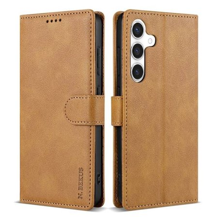 N.BEKUS Samsung Galaxy S26+ Plånboksfodral Konstläder - Brun