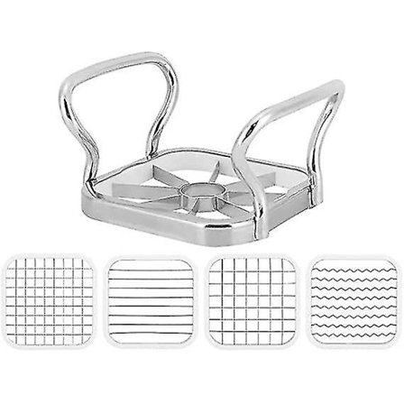 5-i-1 Rustfrit Stål Kartoffelskærer Hakker Pommes Frites Værktøj Køkken