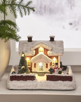 LED Joulukoriste talo Punainen