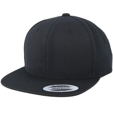 Yupoong - Svart snapback Keps - Black/Black Snapback @ Hatstore