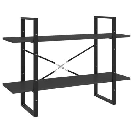 Vidaxl Bokhylla 2 Hyllplan Grå 100x30x70 Cm Konstruerat Trä Grå