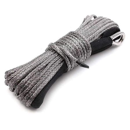 15m 6mm Syntetisk Spilwire til ATV UTV SUV 4X4 Bugsering med 2500kg-3500kg Kapacitet Kraftig Udskiftningsline