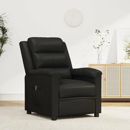 Vidaxl Elektrisk Reclinerfåtölj Svart Konstläder Svart