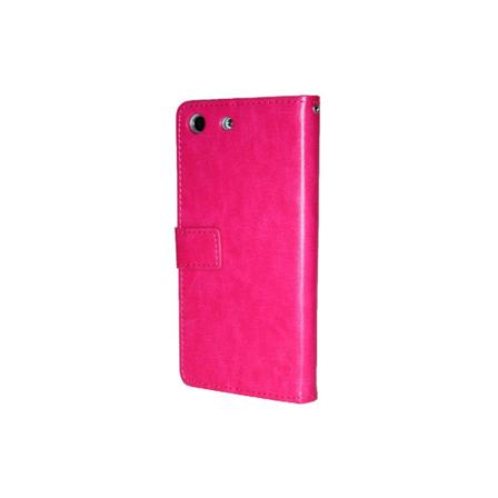 Sony Xperia M5 tegnebog 4stk Kort ID-lomme + skærmbeskytter Dark pink